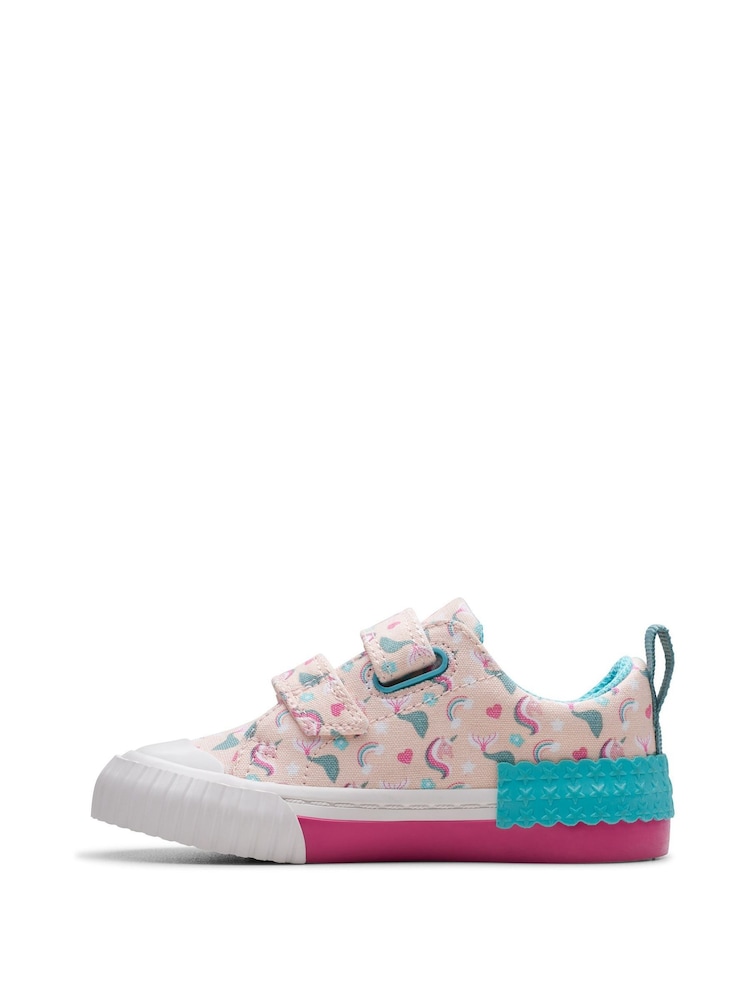 Rosa - Clarks Clarks Toddler Wide Fit Foxing Canvas Shoes - Imagen 2 de 7
