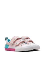 Rosa - Clarks Clarks Toddler Wide Fit Foxing Canvas Shoes - Imagen 4 de 7