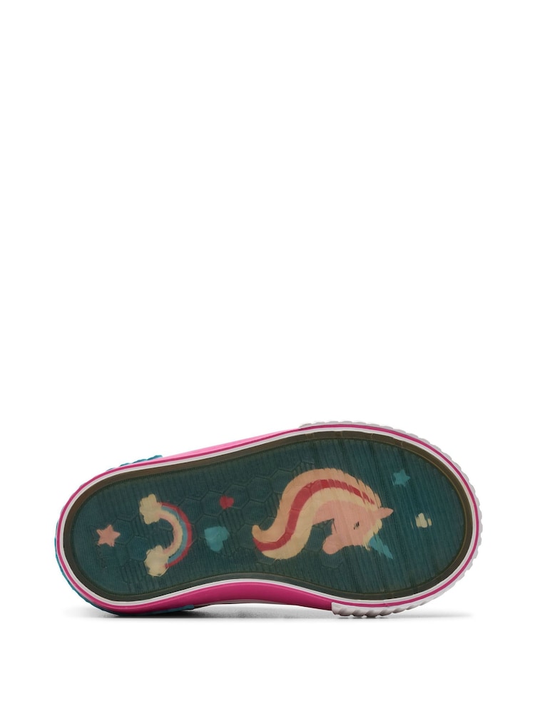 Rosa - Clarks Clarks Toddler Wide Fit Foxing Canvas Shoes - Imagen 7 de 7
