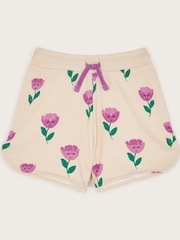 Monsoon Pink Tulip Print Jersey 100% Cotton Shorts - Image 1 of 3
