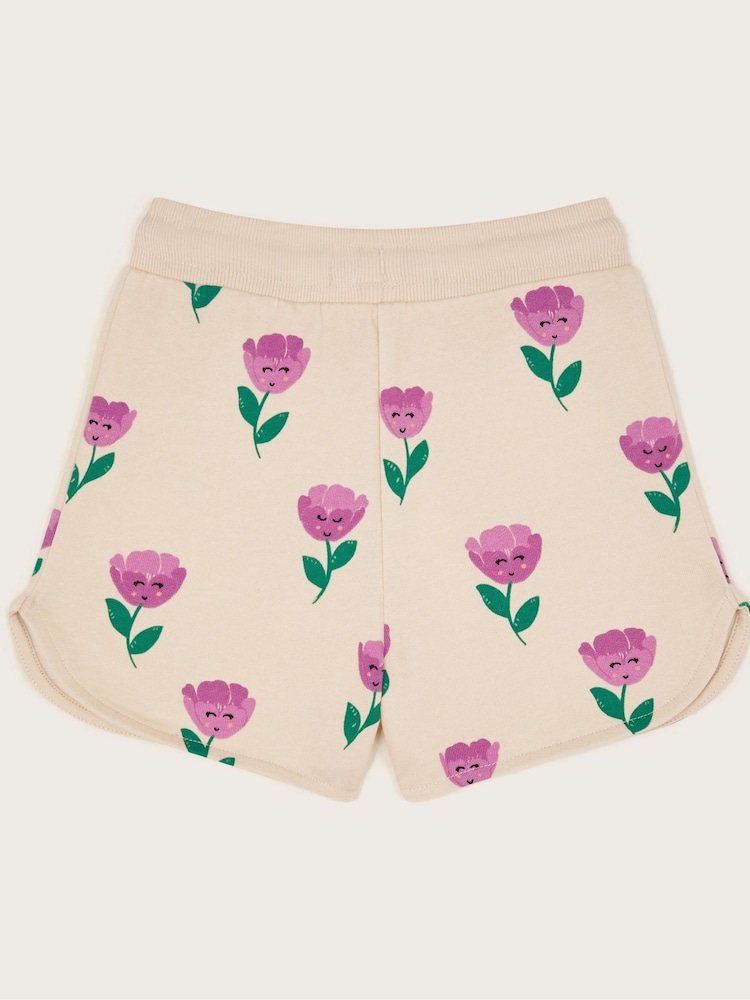 Monsoon Pink Tulip Print Jersey 100% Cotton Shorts - Image 2 of 3