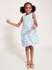 Monsoon Blue Jazzy Scallop Frill Shift Dress - Image 1 of 3