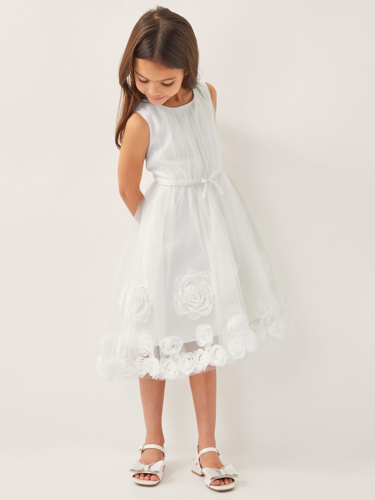 Monsoon Natural Josie 3D Rosette Dress - Image 1 of 4