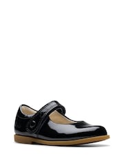 Clarks Black Dark Wide Fit (G) Drew Tap Toddler Shoes - Image 3 of 7