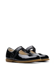 Clarks Black Dark Wide Fit (G) Drew Tap Toddler Shoes - Image 4 of 7