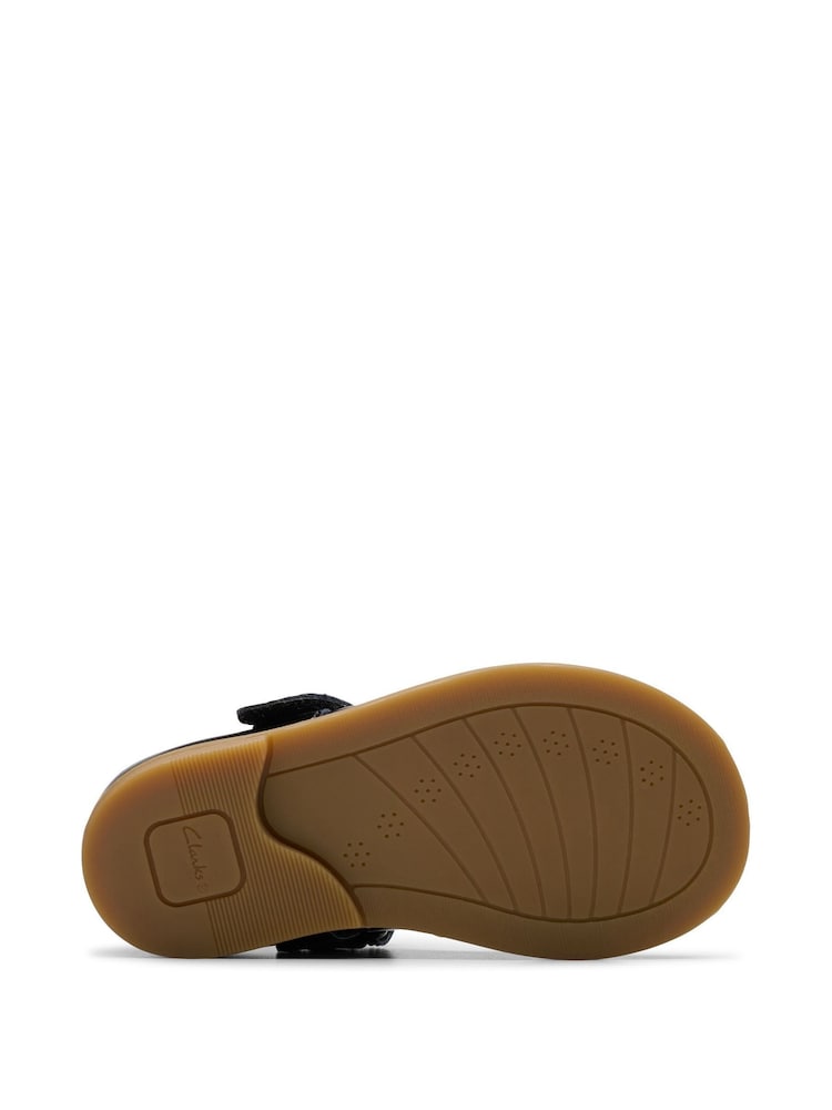 Clarks Black Dark Wide Fit (G) Drew Tap Toddler Shoes - Image 7 of 7