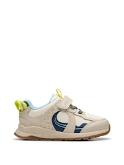 Clarks White Standard Fit (F) Cotton Selva Hero Toddler Shoes - Image 1 of 7