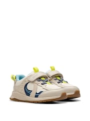 Clarks White Standard Fit (F) Cotton Selva Hero Toddler Shoes - Image 4 of 7