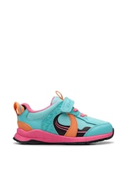 Clarks Blue Wide Fit (G) Aqua Selva Hero Toddler Shoes - Image 1 of 7