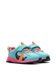 Clarks Blue Standard Fit (F) Aqua Selva Hero Toddler Shoes - Image 4 of 7