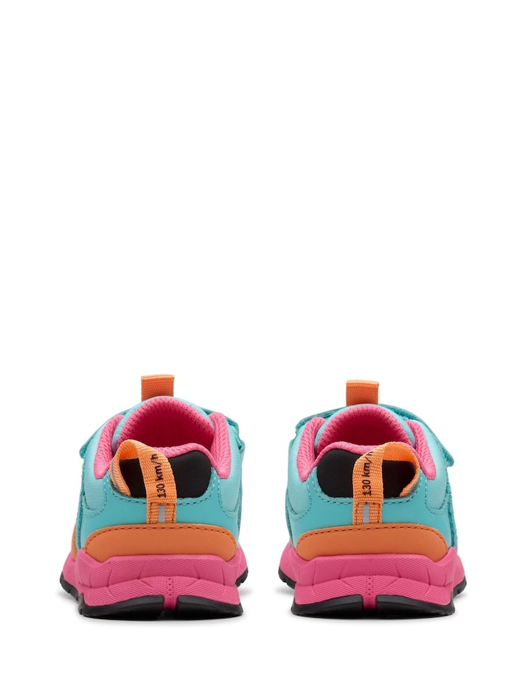 Clarks Blue Standard Fit (F) Aqua Selva Hero Toddler Shoes - Image 6 of 7