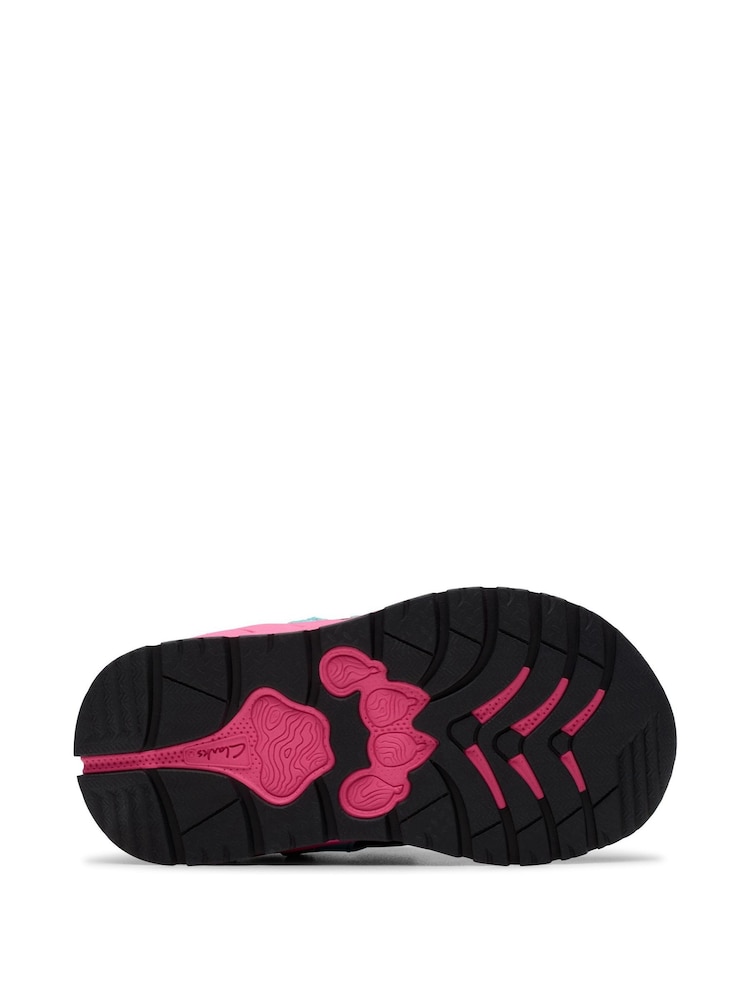 Clarks Blue Standard Fit (F) Aqua Selva Hero Toddler Shoes - Image 7 of 7