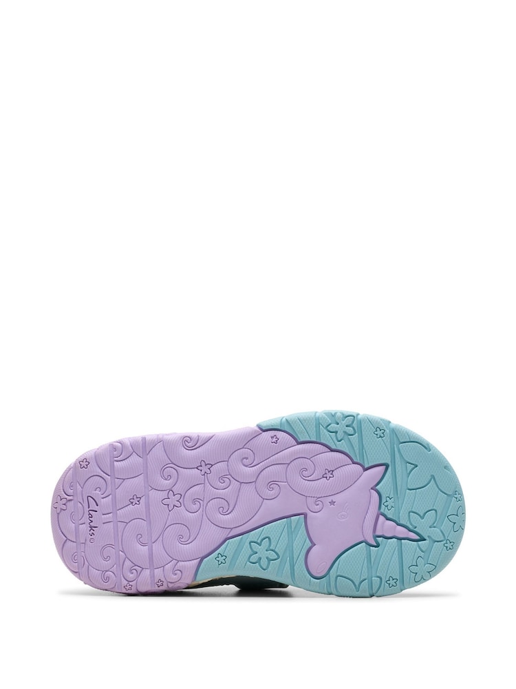 Clarks Blue Standard Fit (F) Tidal Shell Toddler Shoes - Image 7 of 7