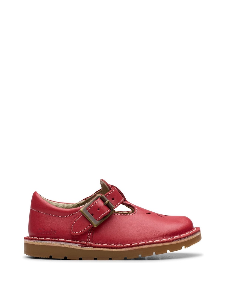 Clarks Red Wide Fit (G) Leather Joyful Skip Toddler Shoes - Image 1 of 7