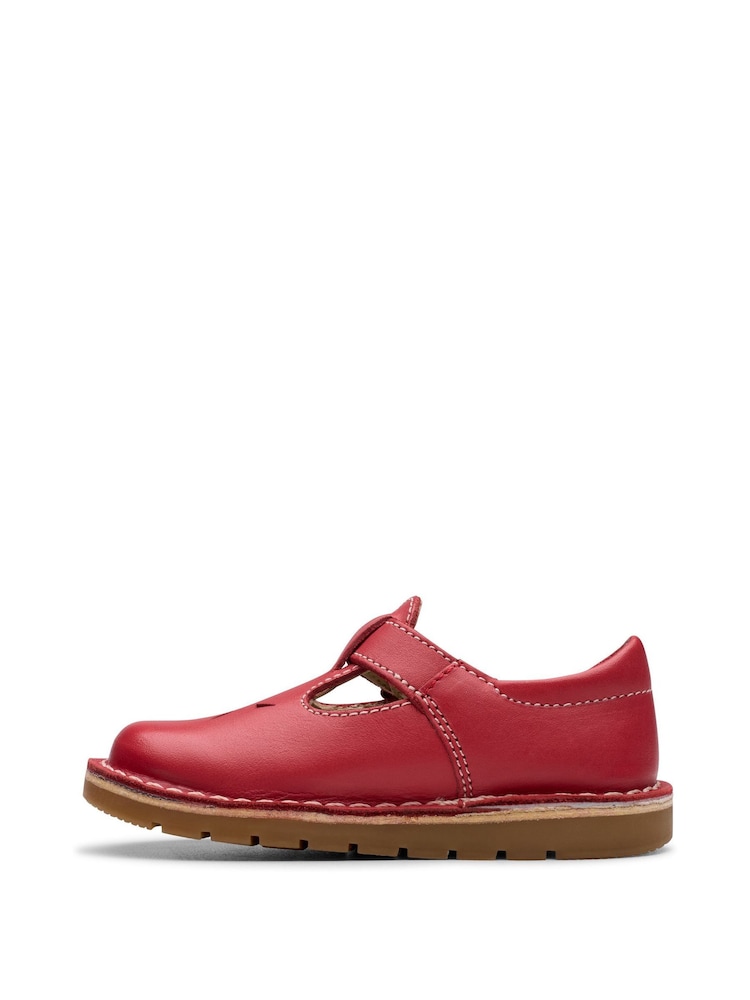 Clarks Red Wide Fit (G) Leather Joyful Skip Toddler Shoes - Image 2 of 7