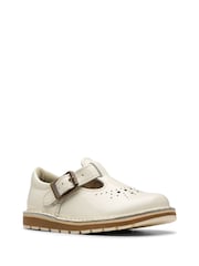 Clarks White Wide Fit (G) Patent Joyful Skip Toddler Shoes - Image 3 of 7