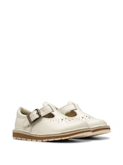 Clarks White Wide Fit (G) Patent Joyful Skip Toddler Shoes - Image 4 of 7