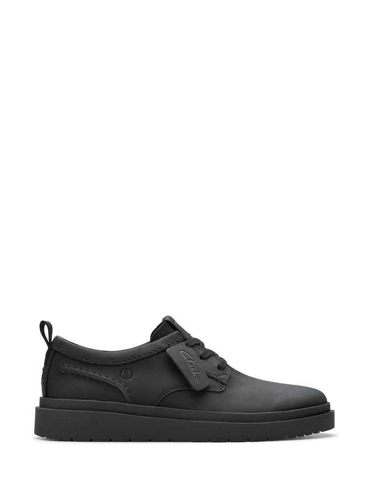 Clarks Black Leather Polden Lace Shoes - Image 1 of 7