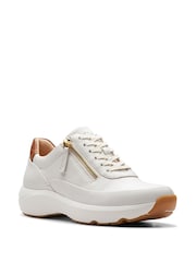 Clarks White Leather Tivoli Zip Shoes - Image 2 of 7