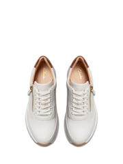 Clarks White Leather Tivoli Zip Shoes - Image 5 of 7