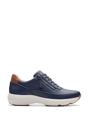 Clarks Blue Leather Tivoli Zip Shoes - Image 1 of 8
