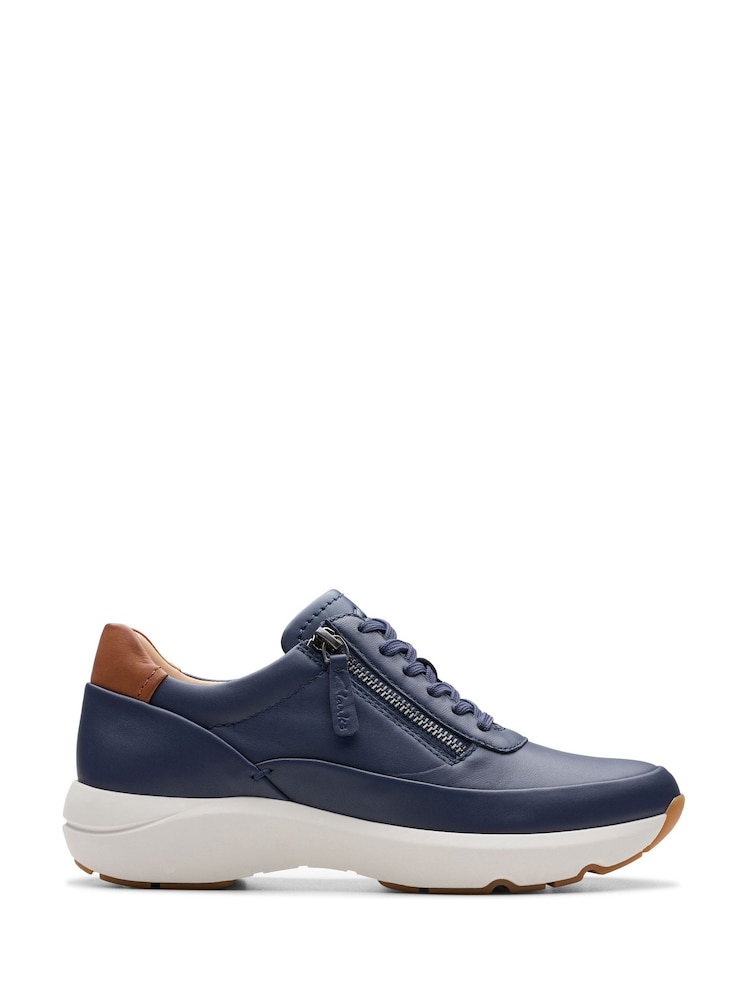 Clarks Blue Leather Tivoli Zip Shoes - Image 1 of 8