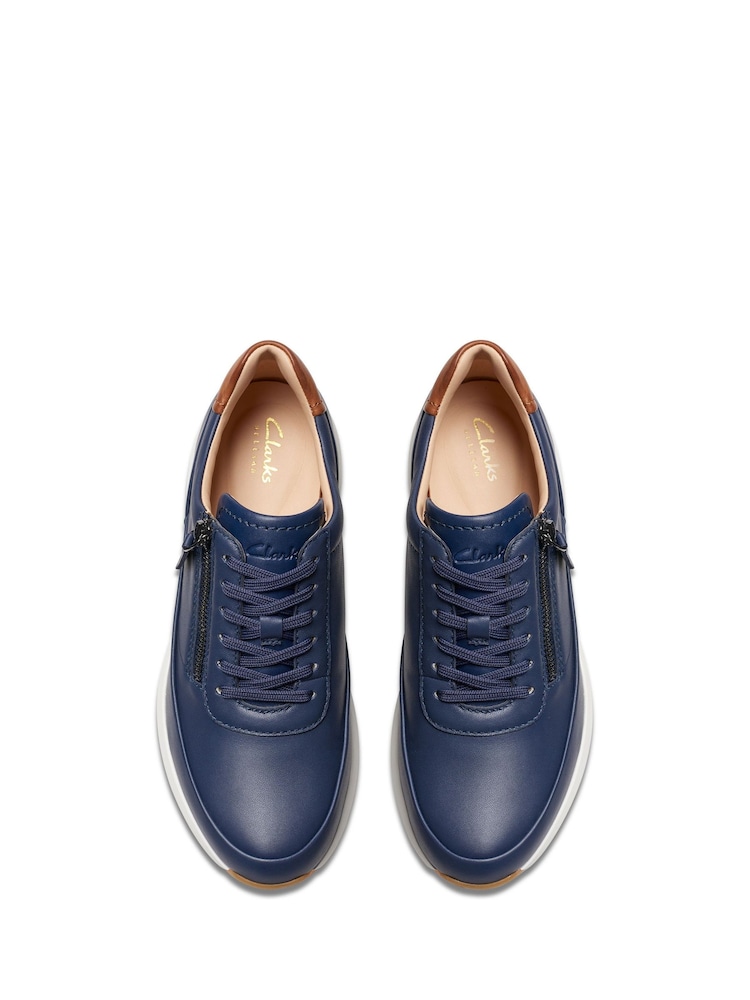 Clarks Blue Leather Tivoli Zip Shoes - Image 6 of 8