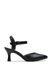 Clarks Black Wide Fit (E) Wide Fit Leather Kataleyna Cora Shoes - Image 1 of 7