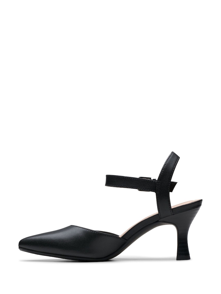 Clarks Black Wide Fit (E) Wide Fit Leather Kataleyna Cora Shoes - Image 2 of 7