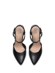 Clarks Black Wide Fit (E) Wide Fit Leather Kataleyna Cora Shoes - Image 6 of 7