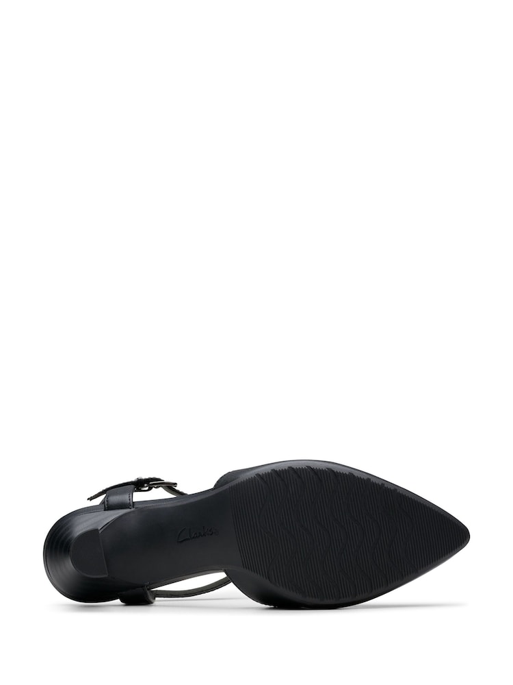 Clarks Black Wide Fit (E) Wide Fit Leather Kataleyna Cora Shoes - Image 7 of 7