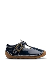 Clarks Blue Wide Fit (G) Patent Tiny Skip Toddler Shoes - Image 1 of 7