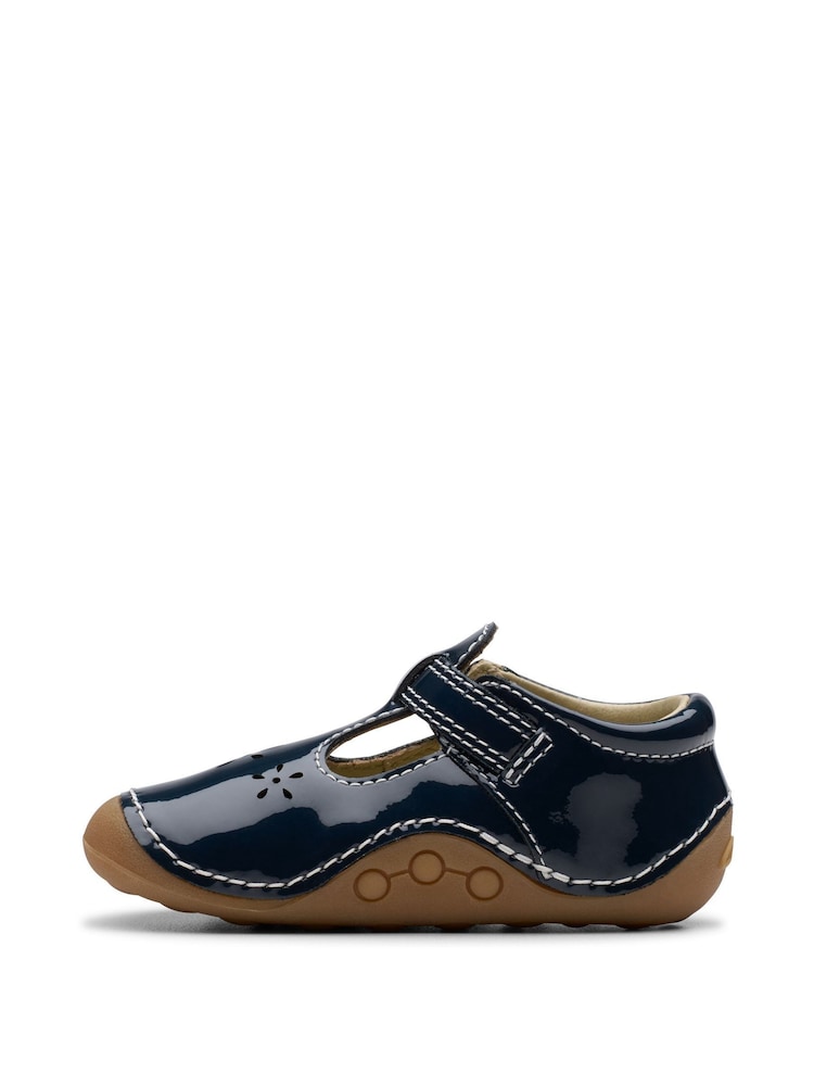 Clarks Blue Wide Fit (G) Patent Tiny Skip Toddler Shoes - Image 2 of 7
