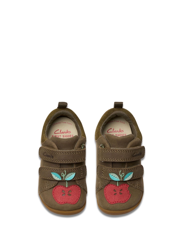 Clarks Green Wide Fit (G) Olive Pre-Walker Garden Toddler Shoes - Image 1 of 7
