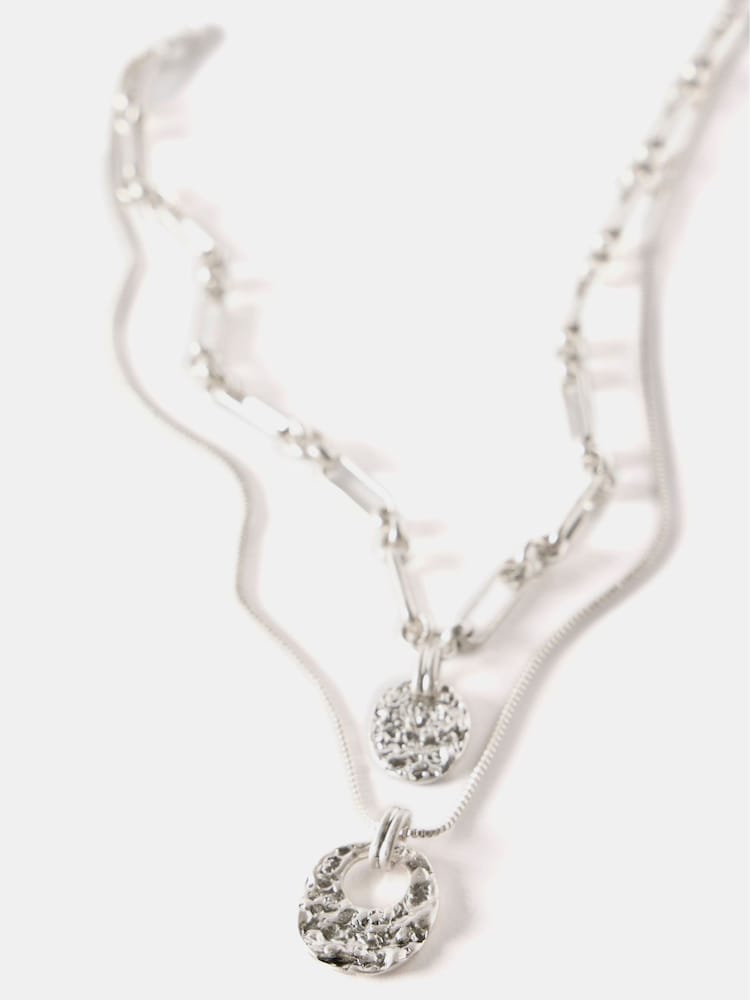 Mint Velvet Silver Tone Layered Necklace - Image 2 of 4