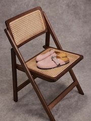 Mint Velvet Pink Roz Pink Western Suede Clogs - Image 3 of 7