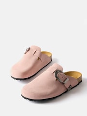 Mint Velvet Pink Roz Pink Western Suede Clogs - Image 5 of 7