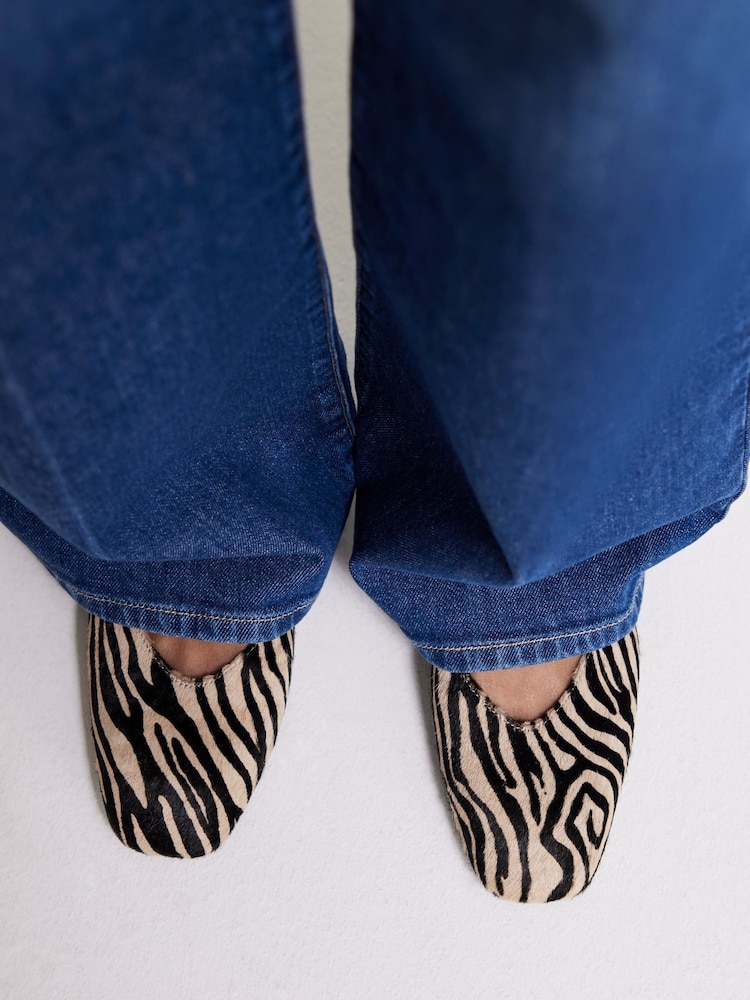 Mint Velvet Cream Codi Neutral Zebra Print Pumps - Image 5 of 5