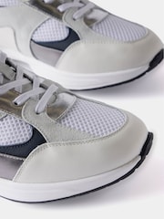 Mint Velvet White Becky Suede Panel Trainers - Image 6 of 6