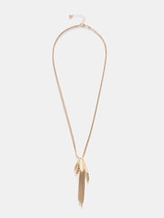 Mint Velvet Gold Tone Floral Print Pendant Necklace - Image 1 of 3