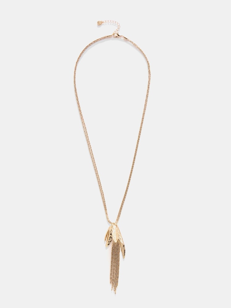 Mint Velvet Gold Tone Floral Print Pendant Necklace - Image 1 of 3