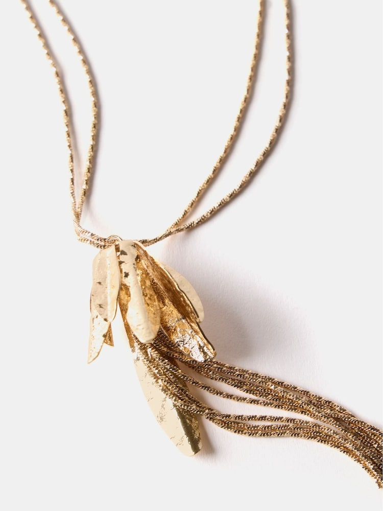 Mint Velvet Gold Tone Floral Print Pendant Necklace - Image 2 of 3