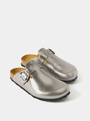 Mint Velvet Silver Roz Metallic Clogs - Image 4 of 6