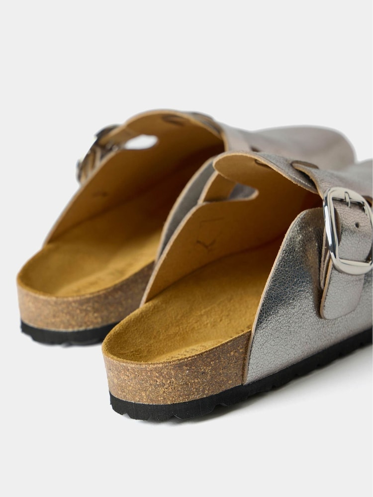 Mint Velvet Silver Roz Metallic Clogs - Image 5 of 6