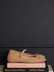 Mint Velvet Cream Sara Mesh Ballet Flat Shoes - Image 2 of 6