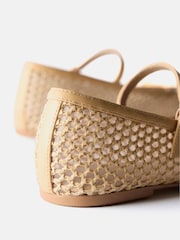 Mint Velvet Cream Sara Mesh Ballet Flat Shoes - Image 5 of 6