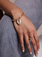 Mint Velvet Gold Tone Heart Charm Bracelet - Image 1 of 4