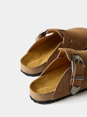 Mint Velvet Brown Roz Suede Western Clogs - Image 5 of 5