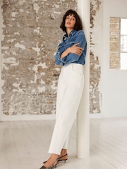 Mint Velvet White Tapered Barrel Jeans - Image 3 of 8