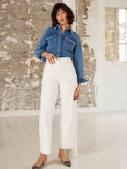 Mint Velvet White Tapered Barrel Jeans - Image 5 of 8
